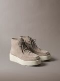 Beige Suede Platform Desert Boots  Women
