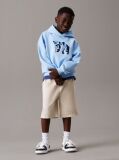 Beige Relaxed Linen Blend Shorts  Boys