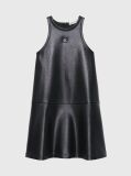 Black Coated Sleeveless Flared Dress  Girls