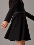 Black Flared Punto Logo Dress  Girls