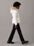White Belted Puffer Jacket  Girls