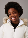 White Belted Puffer Jacket  Girls