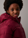 Red Hooded Logo Puffer Jacket  Girls