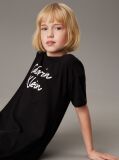 Μαύρο Oversized T-shirt Φόρεμα Με Λογότυπο  Κορίτσι