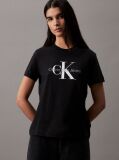 Μαύρο T-Shirt Με Μονόγραμμα  Γυναίκα