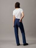 Λευκό Slim T-Shirt Από Οργανικό Βαμβάκι Με Λογότυπο  Γυναίκα