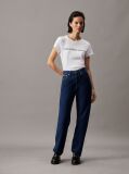 Λευκό Slim T-Shirt Από Οργανικό Βαμβάκι Με Λογότυπο  Γυναίκα