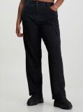 Black Cotton Twill Cargo Pants  Women