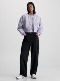 Black Cotton Twill Cargo Pants  Women