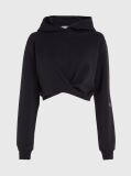 Black Cropped Wrap Hoodie  Women
