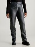 Black High Rise Faux Leather Trousers  Women