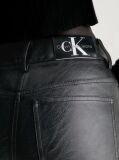 Black High Rise Faux Leather Trousers  Women
