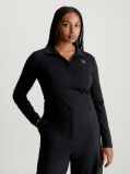 Black Slim Milano Long Sleeve Polo Shirt  Women