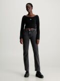Black Cropped Ribbed Cotton Jumper  Women