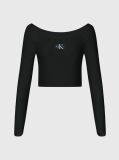 Black Cropped Ribbed Cotton Jumper  Women