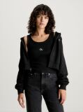 Μαύρο Cropped Hoodie Με Φερμουάρ  Γυναίκα