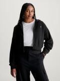 Μαύρο Cropped Hoodie Με Φερμουάρ  Γυναίκα