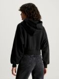 Μαύρο Cropped Hoodie Με Φερμουάρ  Γυναίκα