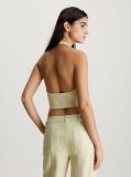 Green Coated Milano Halter Neck Top  Women