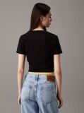Μαύρο Cropped T-shirt Με Μονόγραμμα  Γυναίκα