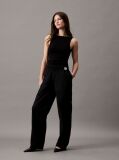 Black Cotton Straight Cargo Pants  Women