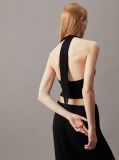 Black Crinkle Halterneck Top  Women