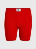 Red Soft Ribbed Lyocell Shorts  Women