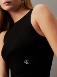 Black Slim Ribbed Tie Back Top  Women