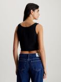 Black Soft Twill Sleeveless Top  Women