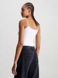 White Cotton Stretch Monogram Bodysuit  Women