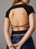 Black Tie Detail Open Back Top  Women