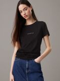 Μαύρο Slim T-shirt Με Μονόγραμμα  Γυναίκα