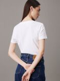 Λευκό Slim T-shirt Με Μονόγραμμα  Γυναίκα