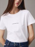 Λευκό Slim T-shirt Με Μονόγραμμα  Γυναίκα