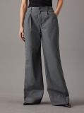Grey Loose Straight Chino Trousers  Women