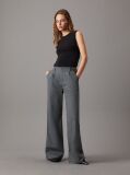 Grey Loose Straight Chino Trousers  Women