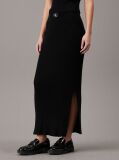 Black Soft Ribbed Lyocell Maxi Skirt  Women