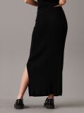 Black Soft Ribbed Lyocell Maxi Skirt  Women