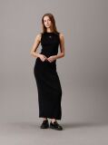 Black Soft Ribbed Lyocell Maxi Skirt  Women