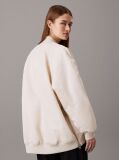 Beige Relaxed Sateen Bomber Jacket  Women