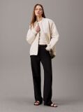 Beige Relaxed Sateen Bomber Jacket  Women