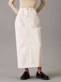 Beige Denim Utility Maxi Skirt  Women