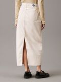 Beige Denim Utility Maxi Skirt  Women