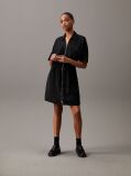 Black Soft Twill Zip-Through Dress  Women
