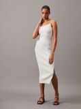 White Sculpted Knit Midi Dress  Women