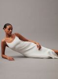 White Sculpted Knit Midi Dress  Women