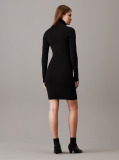Black Slim Ribbed Cotton Jumper Dress  Women