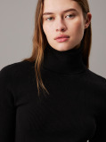 Black Slim Ribbed Cotton Jumper Dress  Women