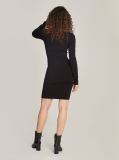 Black Sculpted Long-Sleeved Sweater Dress  Women