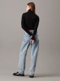 Black Slim Ribbed Cotton Roll Neck Top  Women